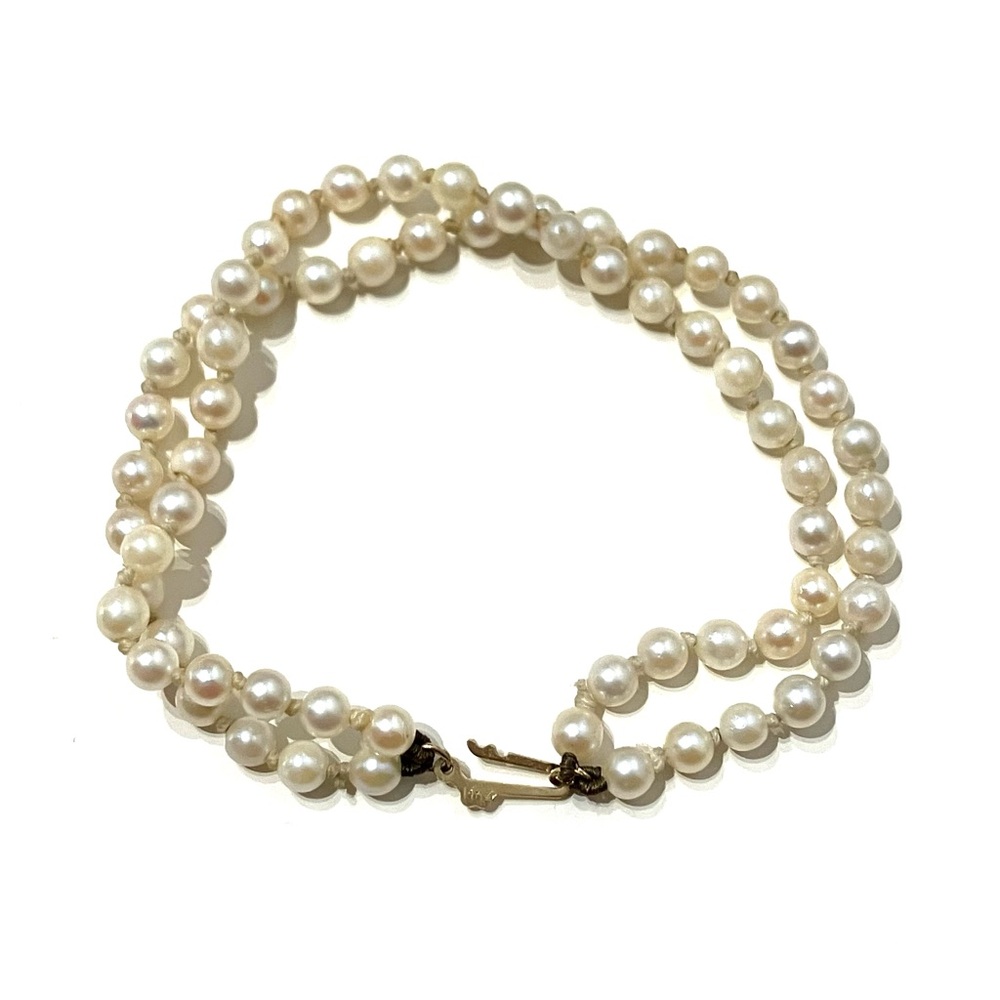 Small Pearl Bracelet 14K Gold **as-is** 5.75”